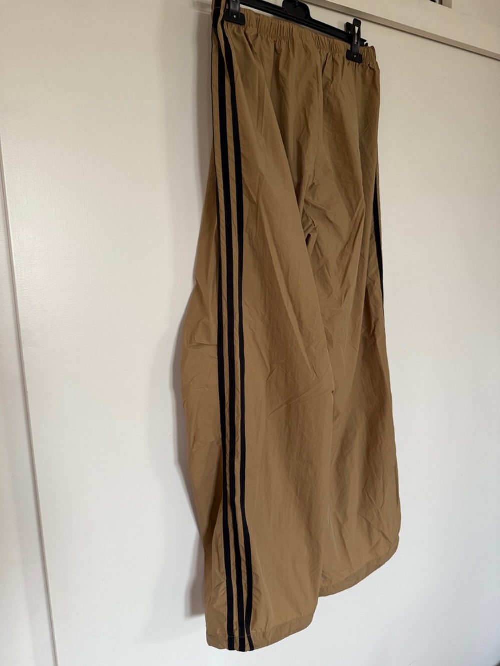 adidas Tan Track Pants with Black Side Stripes - Picture 3 of 3
